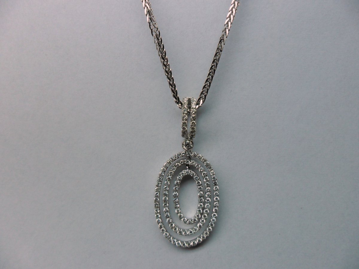 Ovaal Cirkel Hanger Witgoud