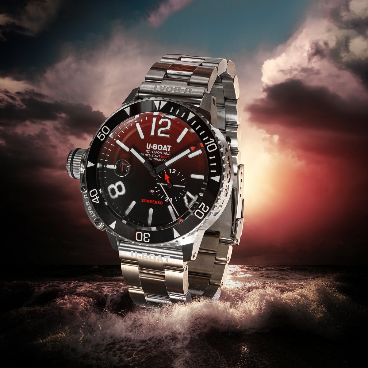 U-Boat Sommerso Ceremic Bordeaux/MT horloge 9521/MT