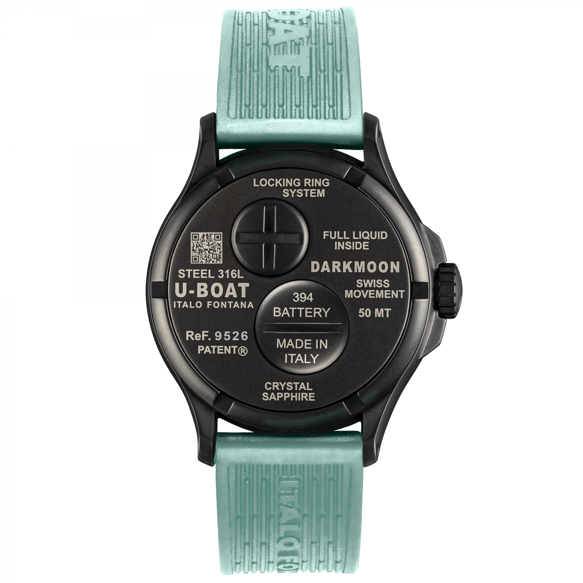 U-Boat Darkmoon 44MM BK Aquamarine PVD Watch 9526