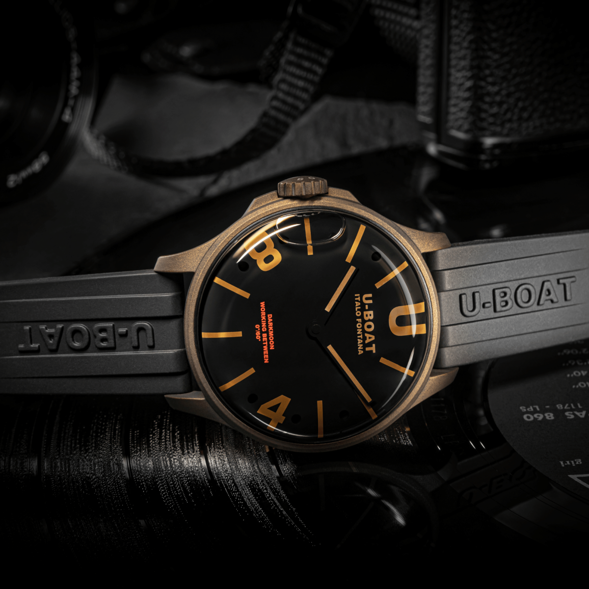 U-Boat Darkmoon 44MM BK Brown Vintage horloge 9548