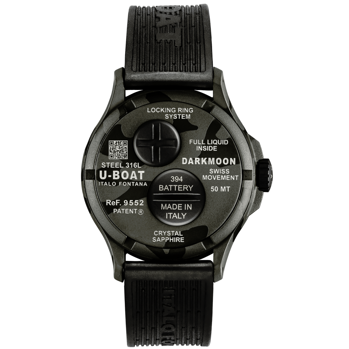 U-Boat Darkmoon 40 MM BK Grey Curved Camouflage Horloge 9552