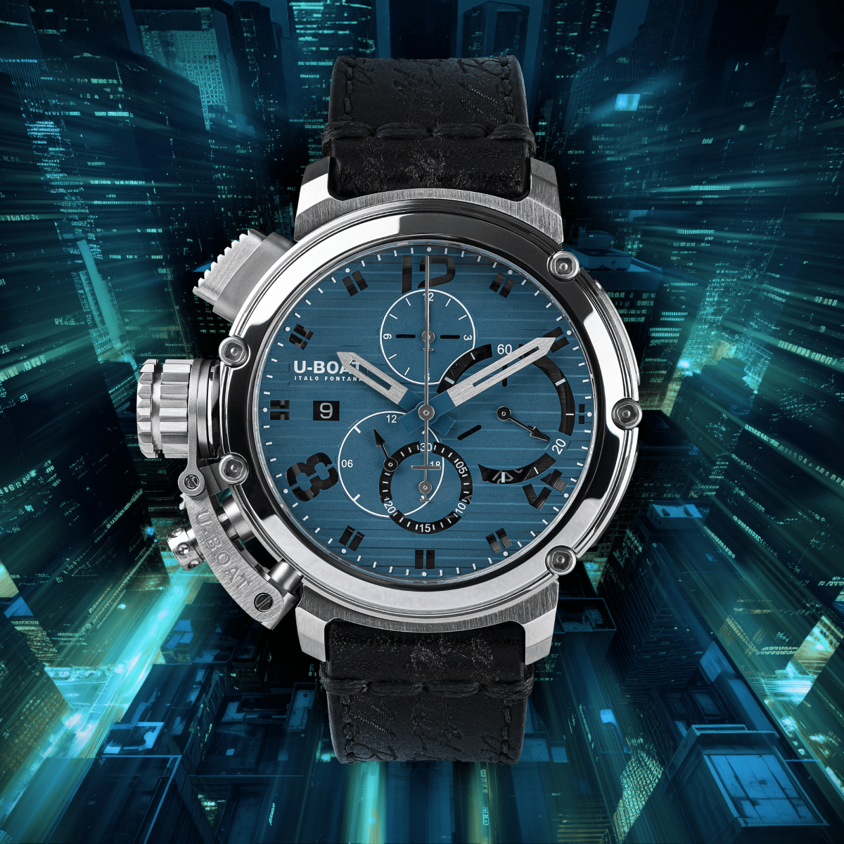 U-Boat Chimera 46mm Chrono SS Blu 9589