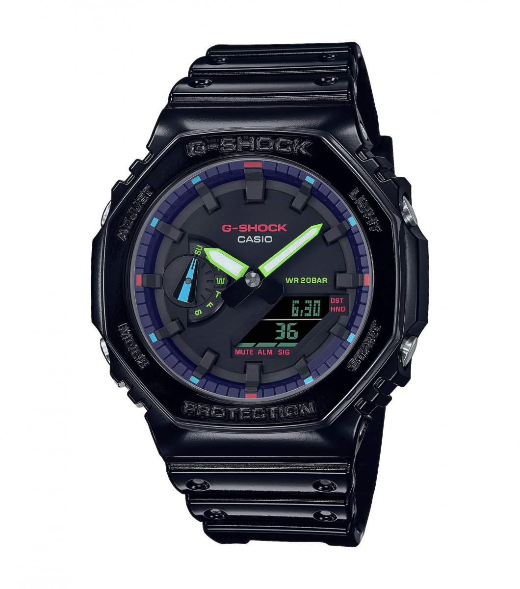 G-Shock Classic Style GA-2100RGB-1AER Virtual Rainbow horloge