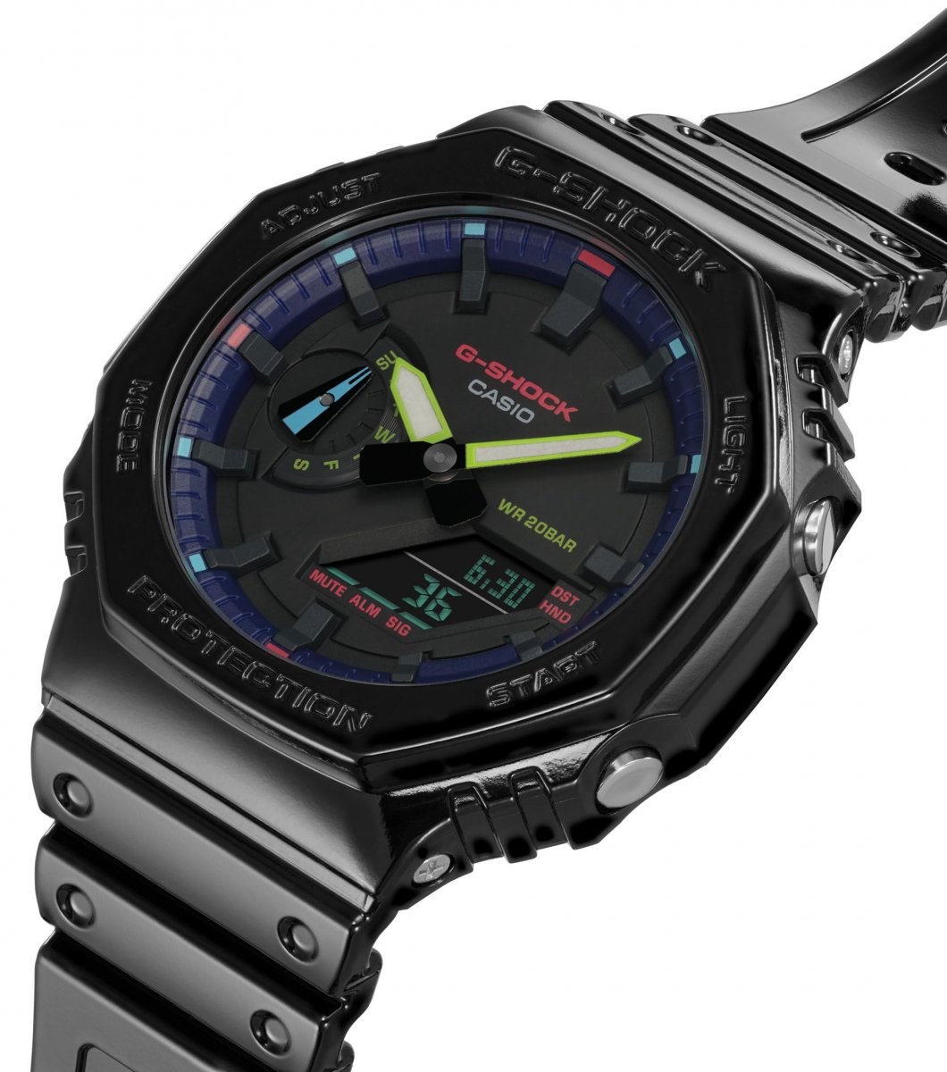 G-Shock Classic Style GA-2100RGB-1AER Virtual Rainbow horloge