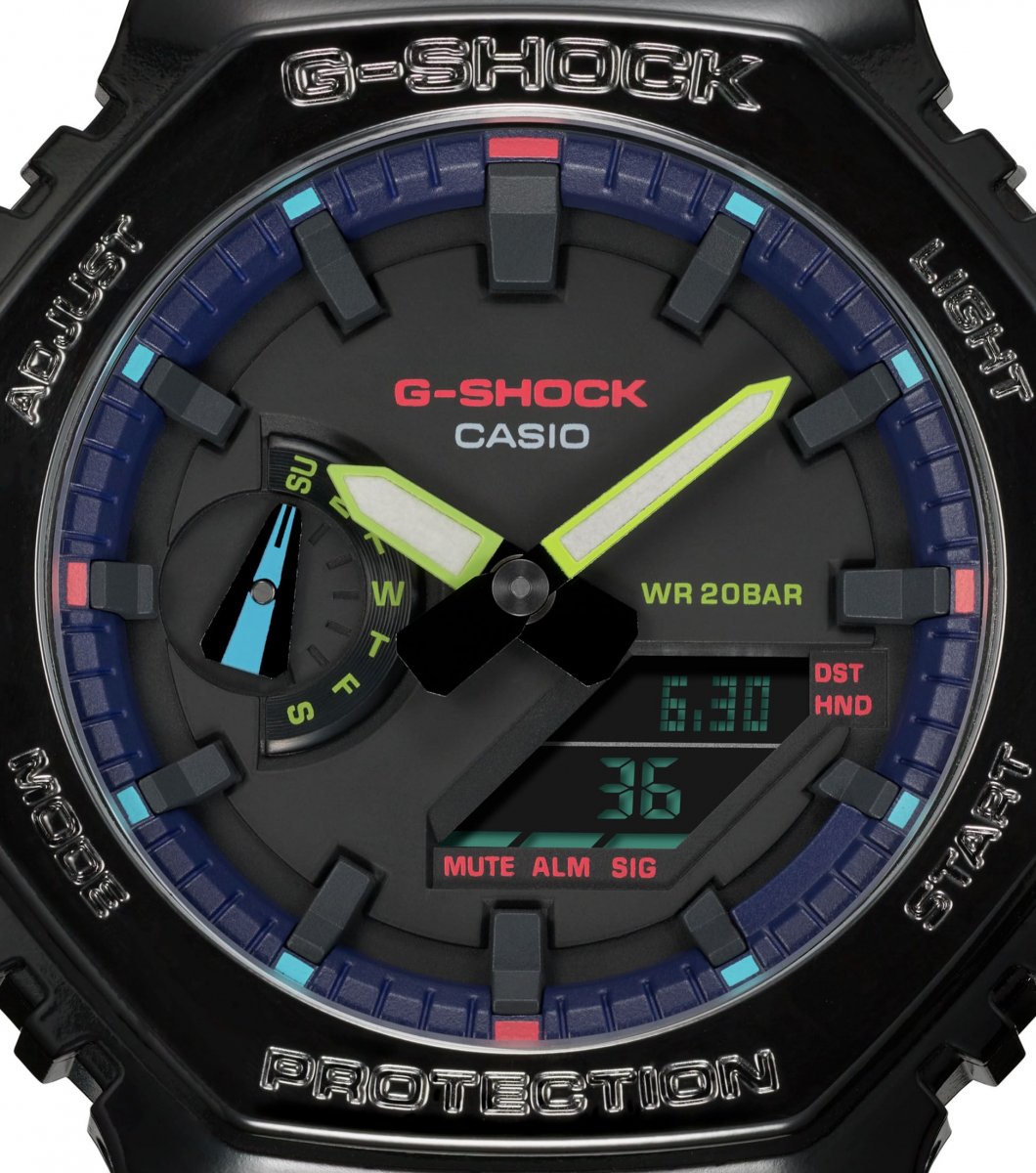 G-Shock Classic Style GA-2100RGB-1AER Virtual Rainbow horloge