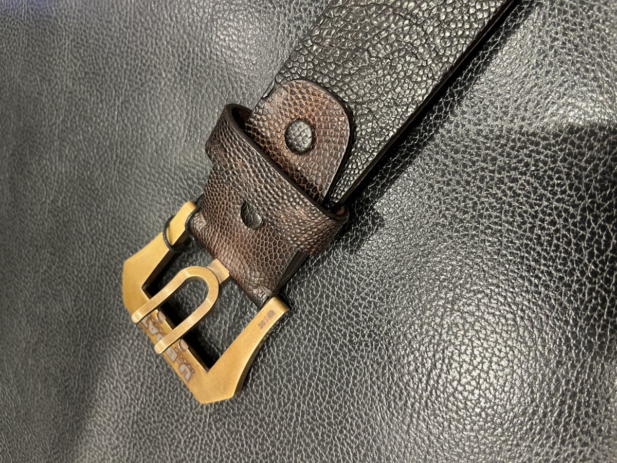 U-Boat Otrich Leather Belt brown/ blue Limited Edition