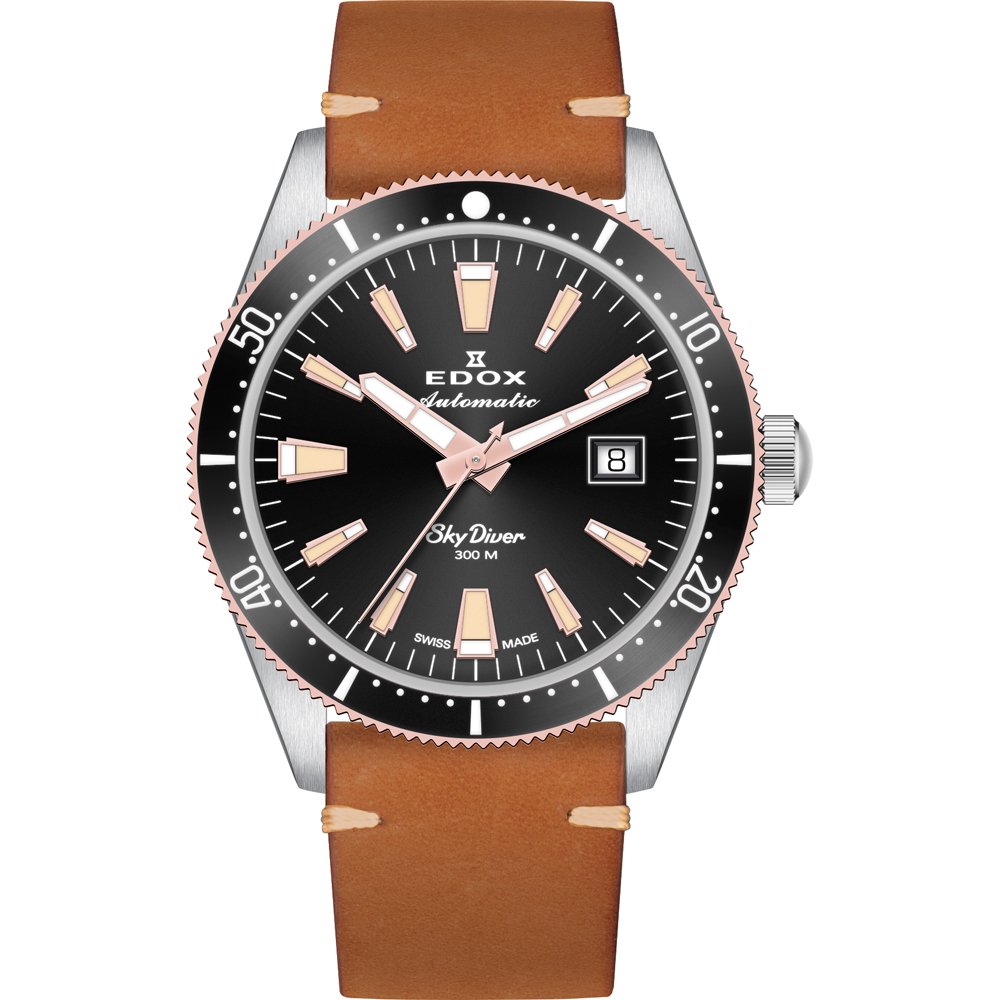 Edox Skydiver Date Auomatic Horloge80126 357RNM NIRB