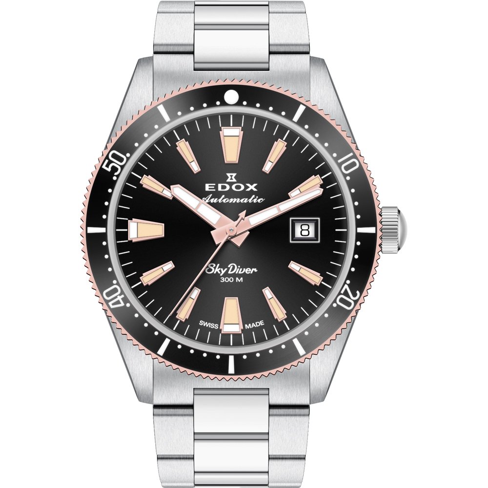 Edox Skydiver Date Auomatic Horloge80126 357RNM NIRB