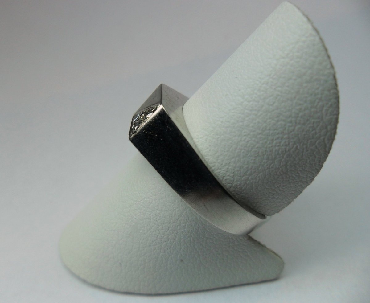 Vierkant Plaat Ring Witgoud 3st. Smal