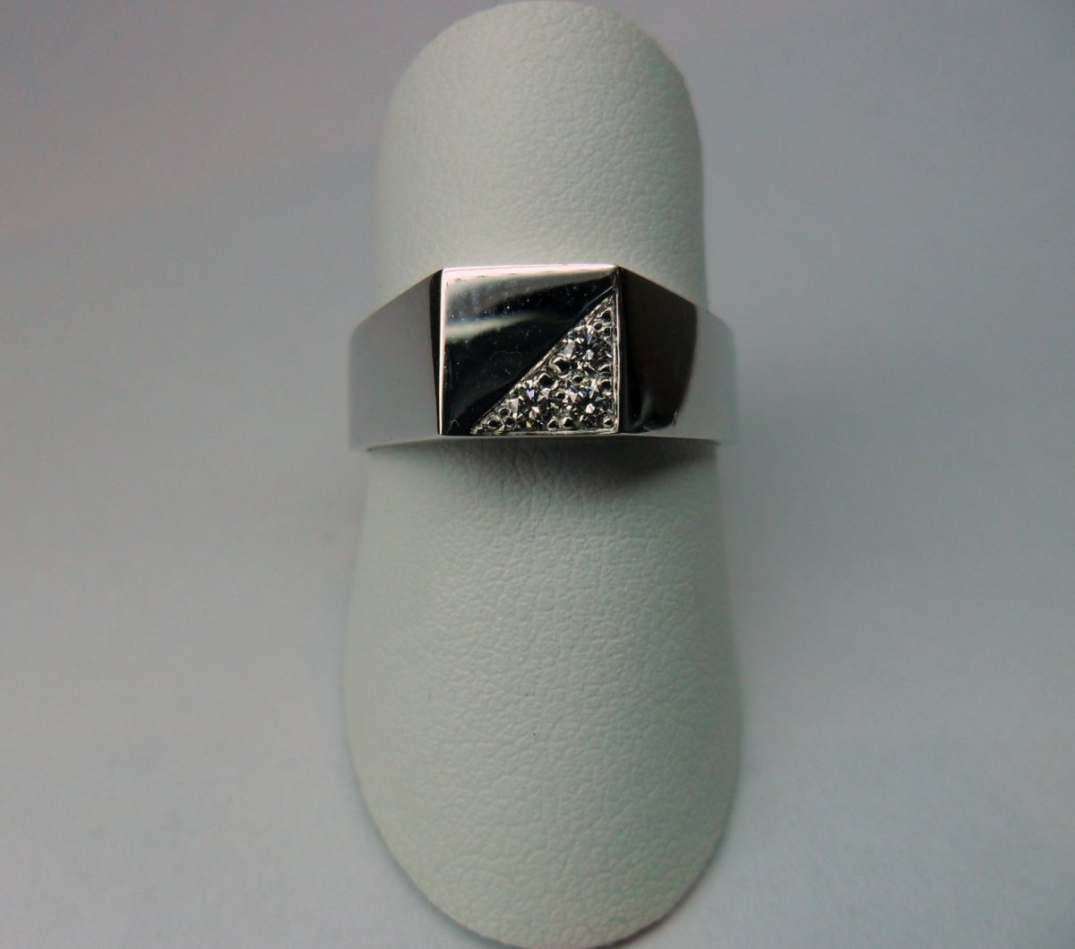 Vierkant Plaat Ring Witgoud 3st.