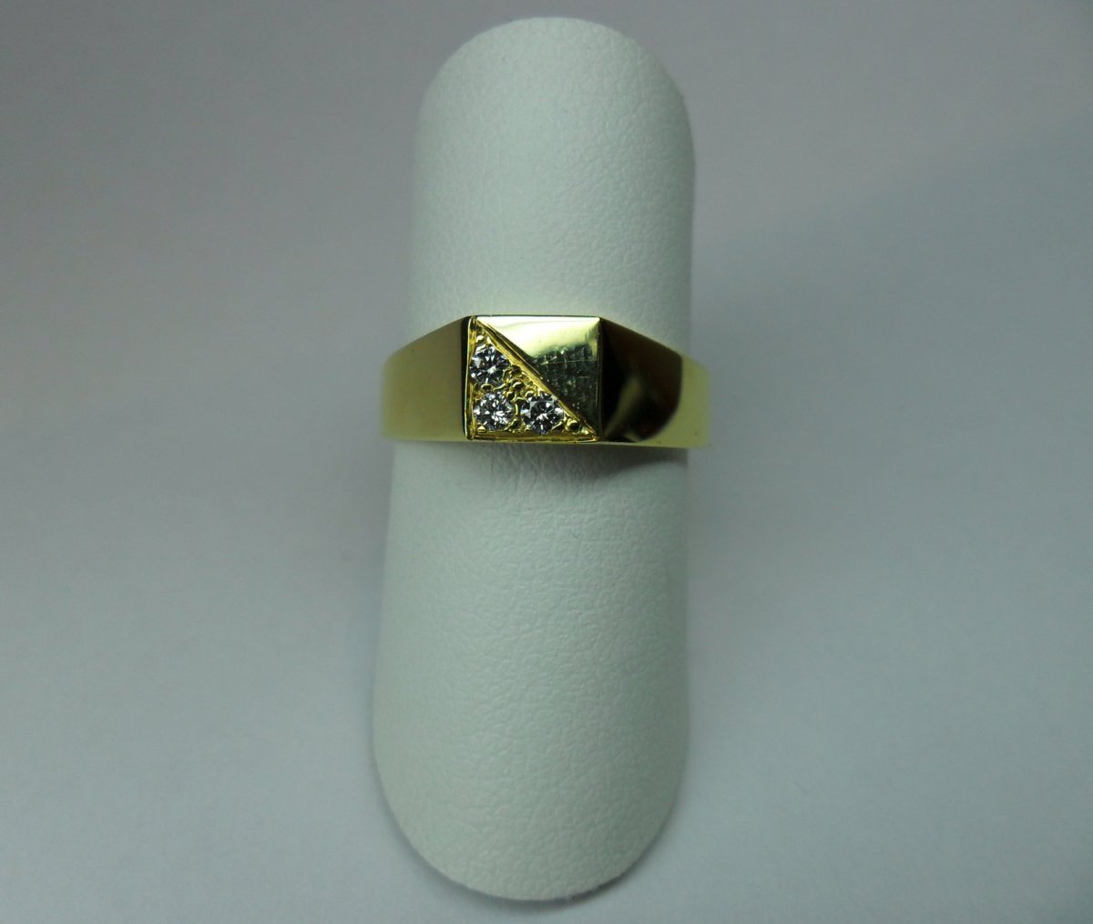 Vierkant Plaat Ring Geelgoud 3st.