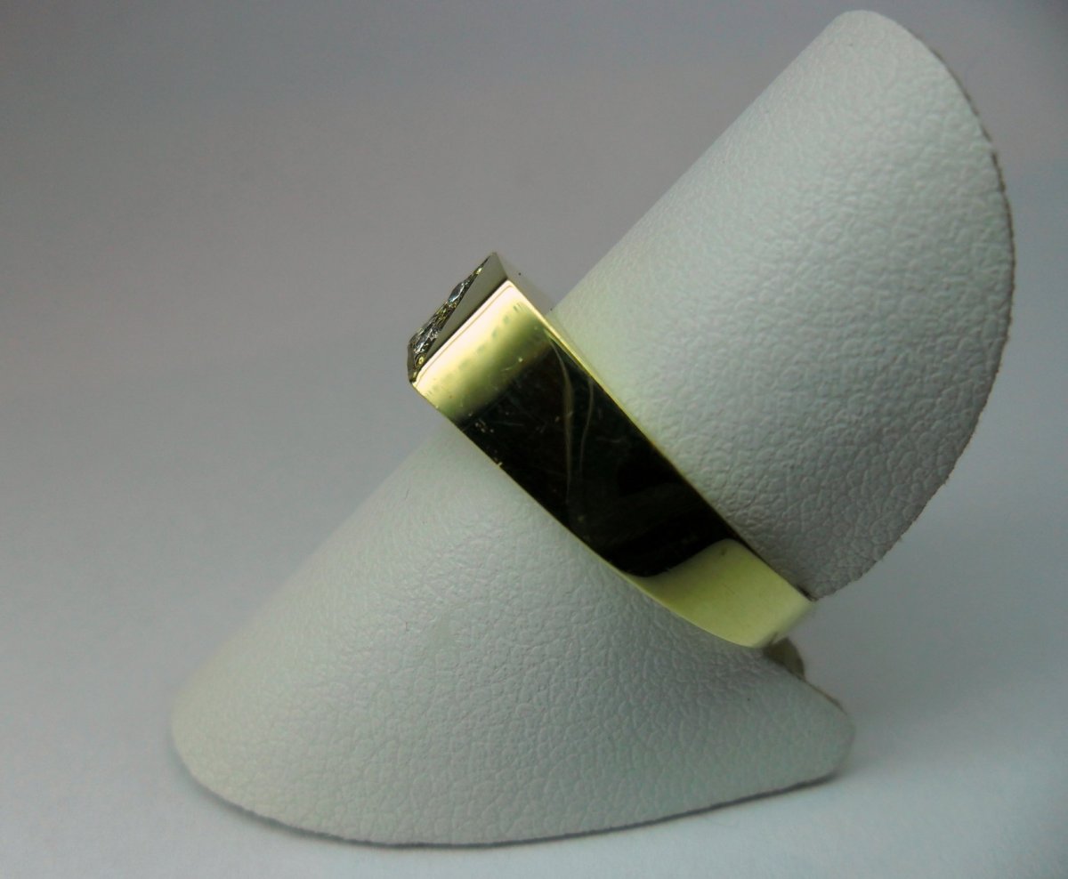 Vierkant Plaat Ring Geelgoud 3st.