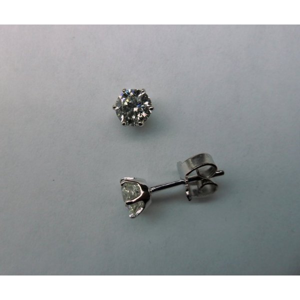 White Gold Solitaire Earstuds 2 - 1.00 crt.