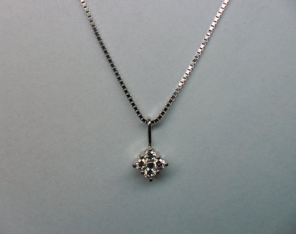 Vierkant Hanger Groot Witgoud