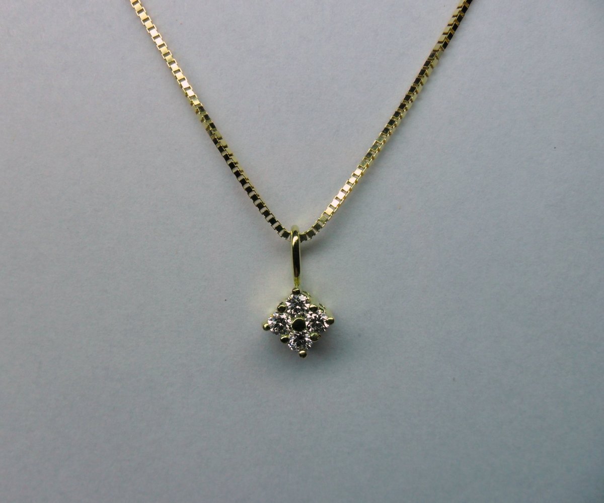 Square Pendant Big Yellow Gold