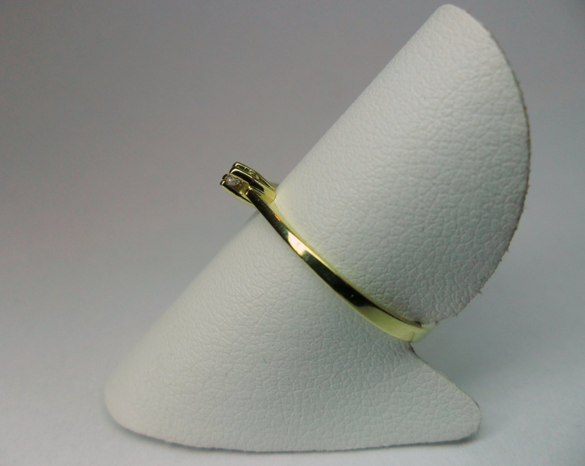 4-Poot Solitair Ring Geelgoud 0.03 crt. 