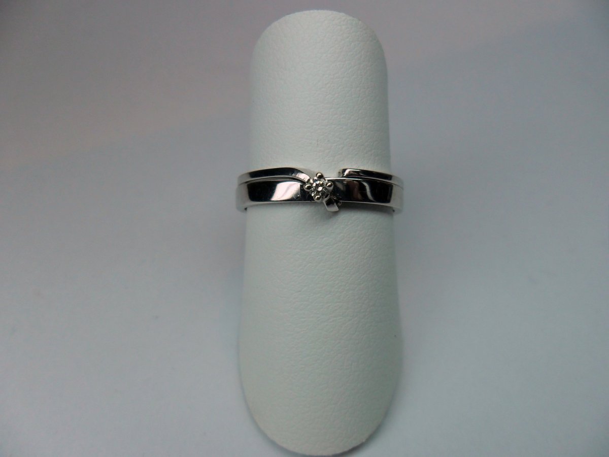 2Gether Solitair Ring Smal Witgoud