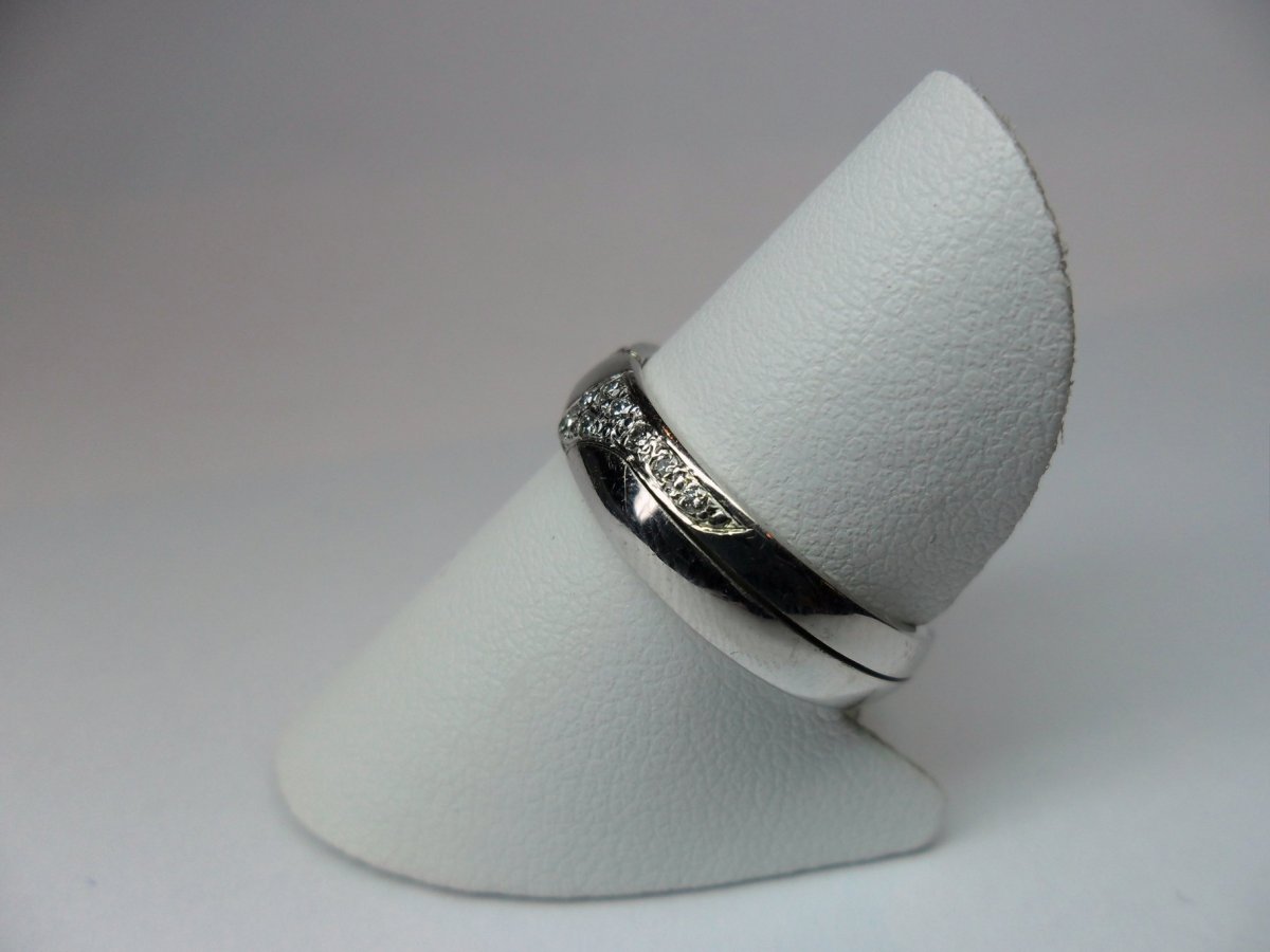 2Gether Ring Bol Pavé Witgoud Smal