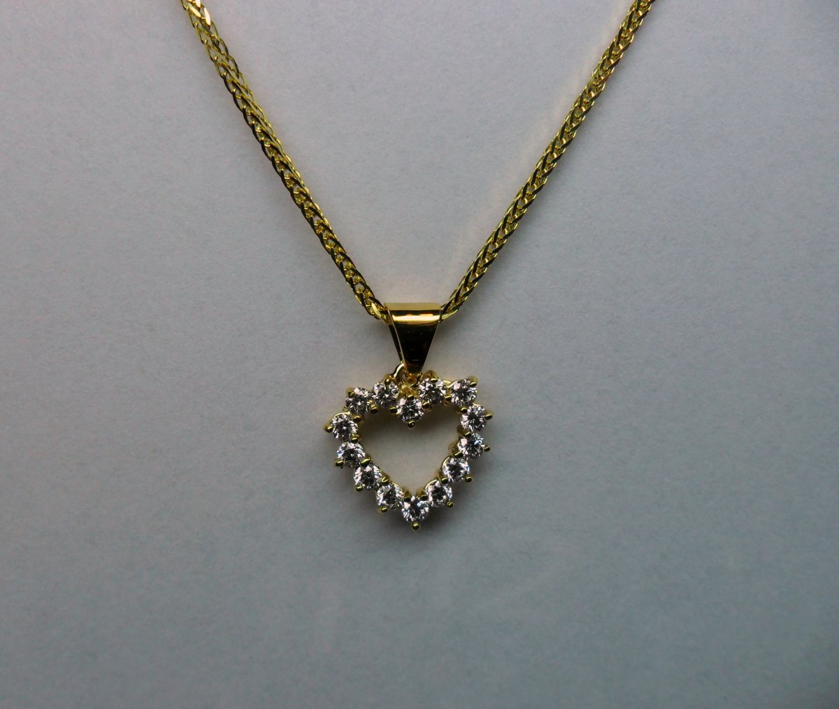 Open Hart Hanger Extra Groot Geelgoud