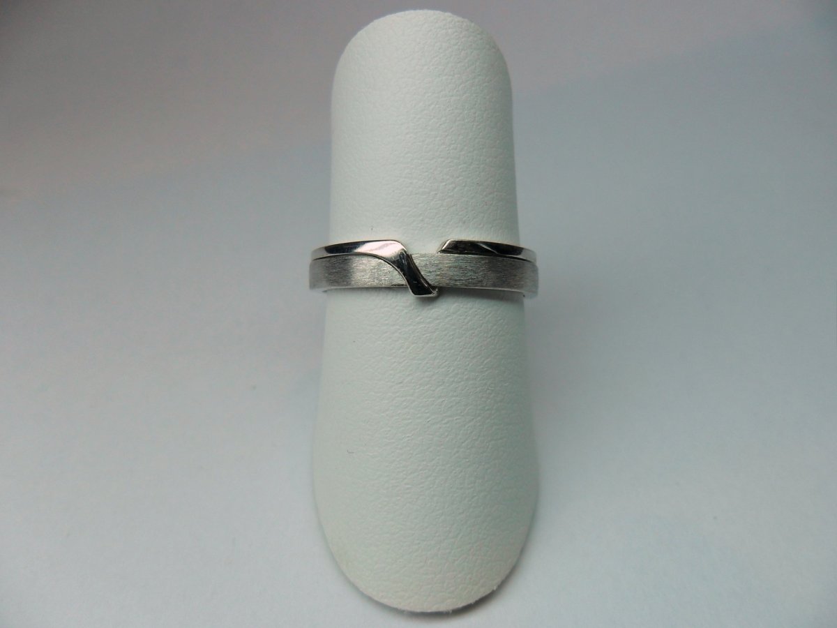 2Gether Ring Smal Witgoud Mat en Glimmend