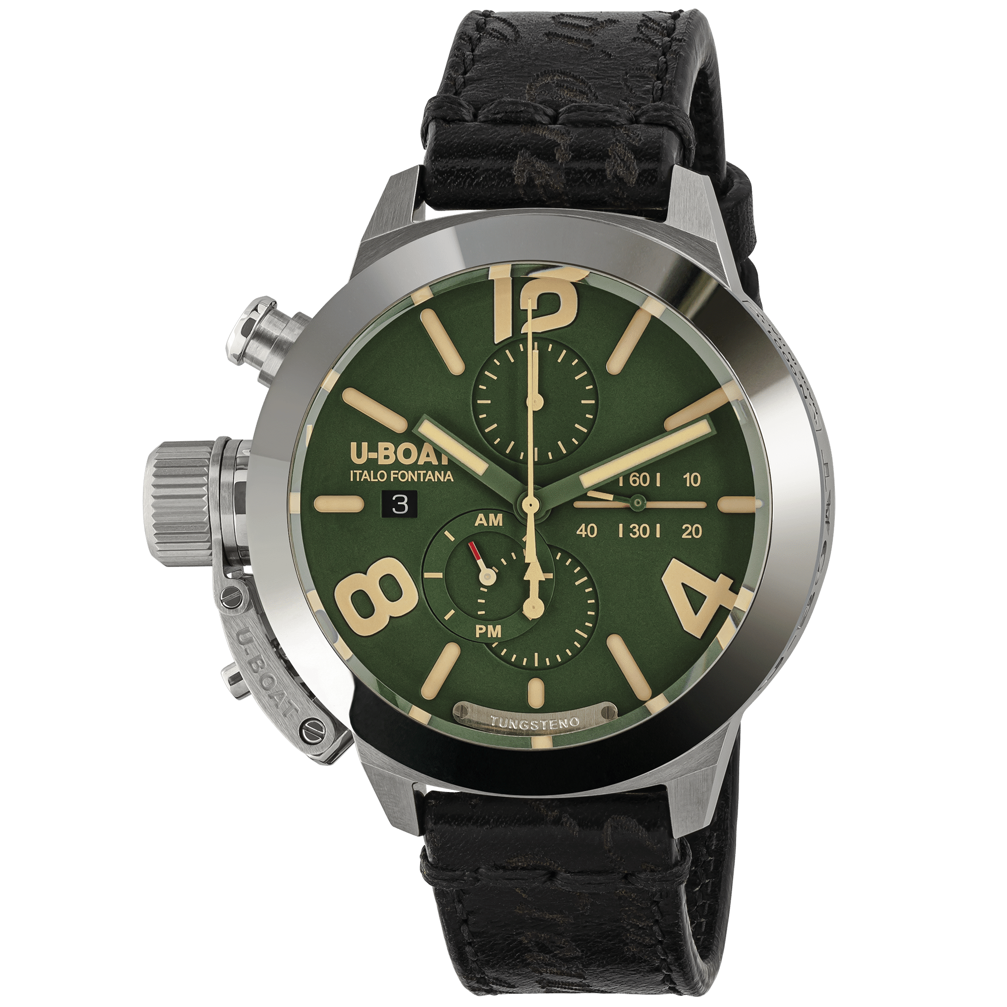 City Diamonds UBoat Classico 45mm Tungsteno horloge CAS Green 9581
